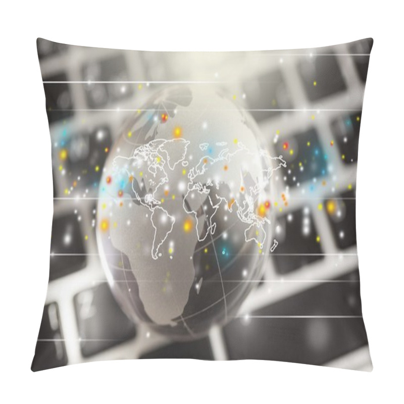 Personality  Glass Globe On Laptop   Background Pillow Covers