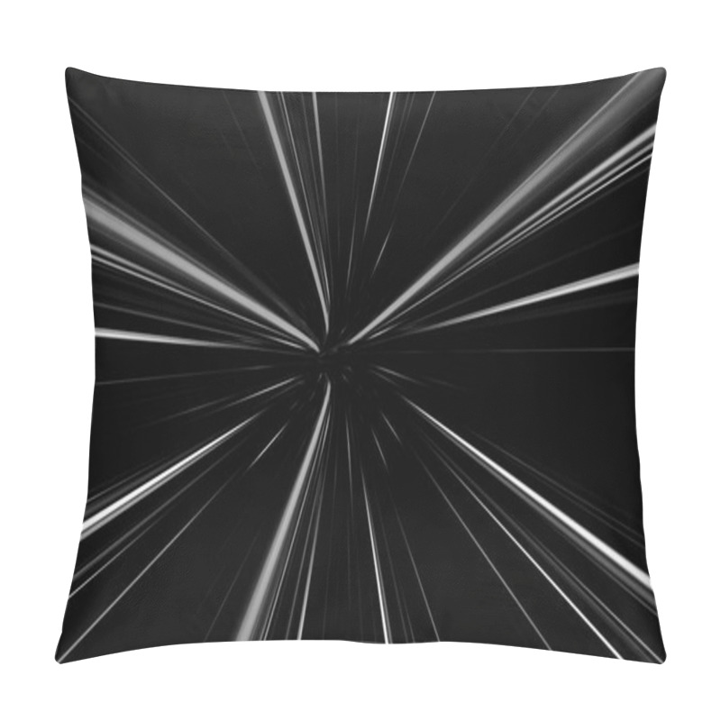 Personality  Wormhole Right In Time And Space, Flying Fast Through Speed Tunnel On Black Background, Seamless Loop. Animation. Abstract Creative Cosmic Monochrome Background. Pillow Covers