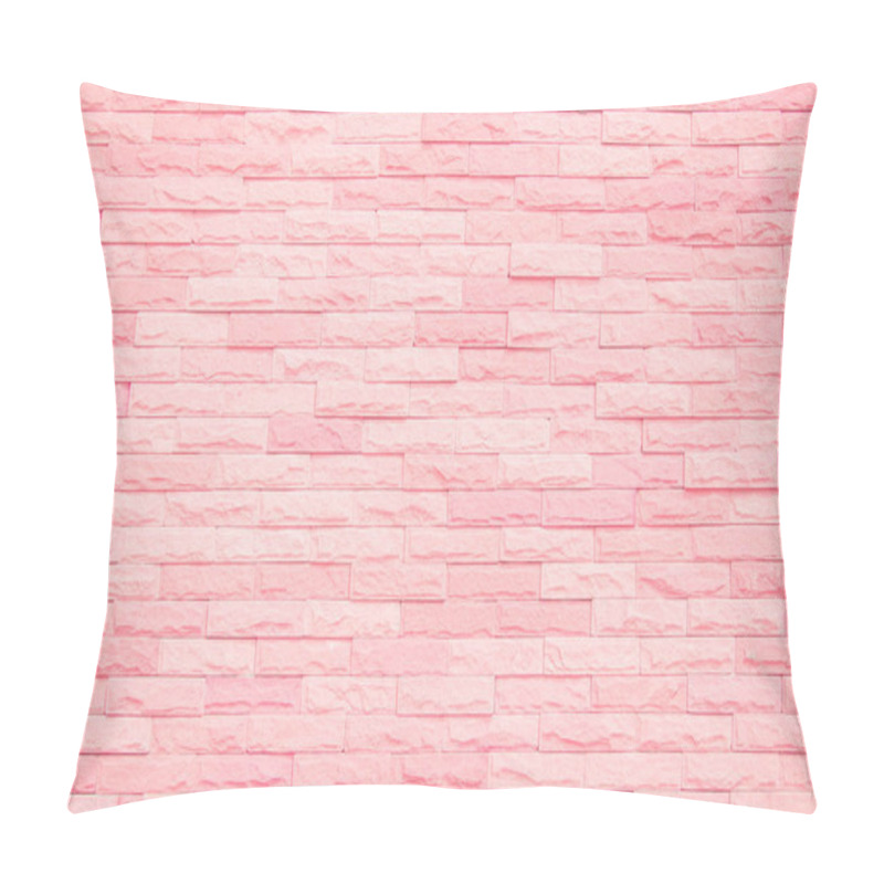 Personality  Pastel Pink And White Brick Wall Texture Background. Brickwork Pattern Stonework Flooring Interior Stone Old Clean Concrete Grid Uneven Brick Design Stack. Home Or Office Design Backdrop Decoration. Pillow Covers