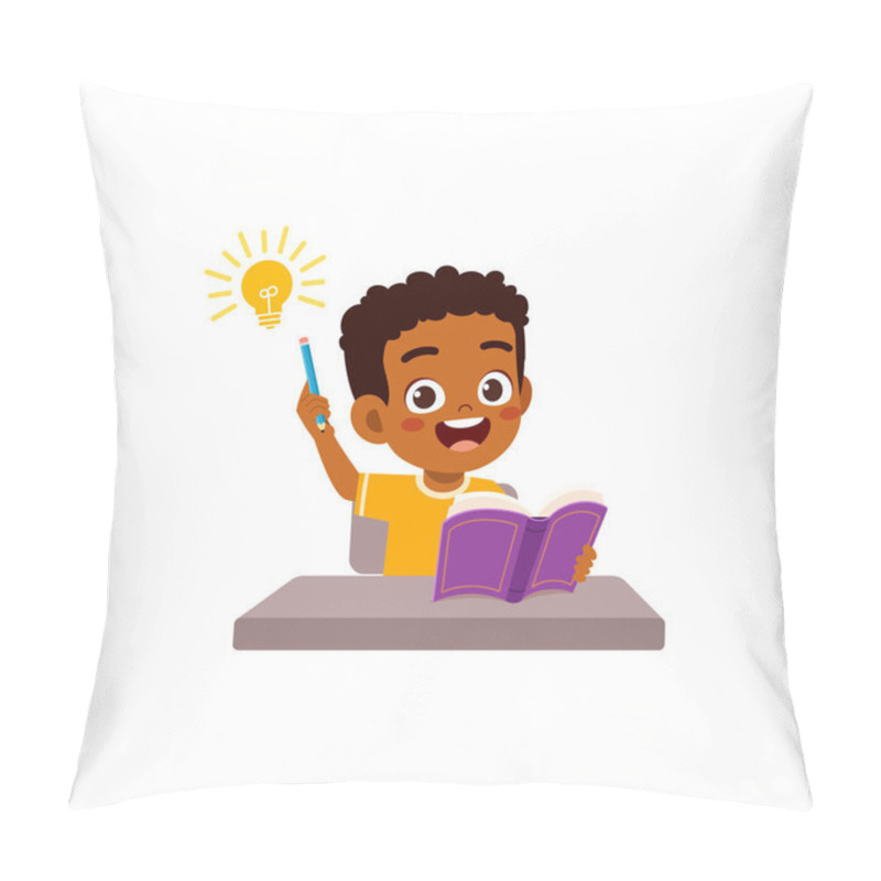 Personality  Little Kid Do Homework And Find The Answer Pillow Covers