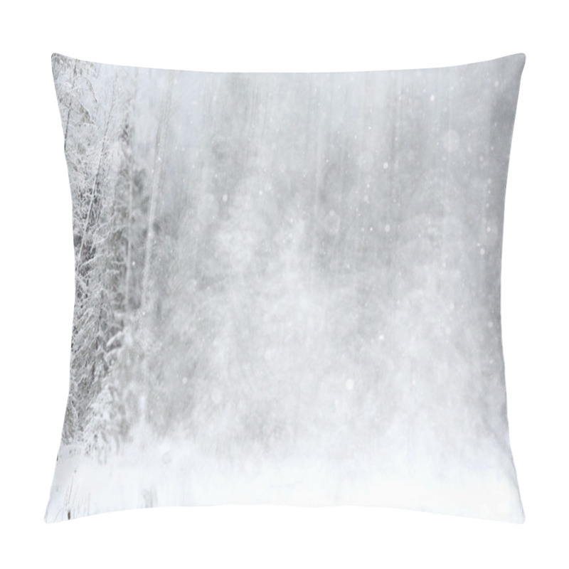 Personality  Winter Background  With Blur Forest  Pillow Covers