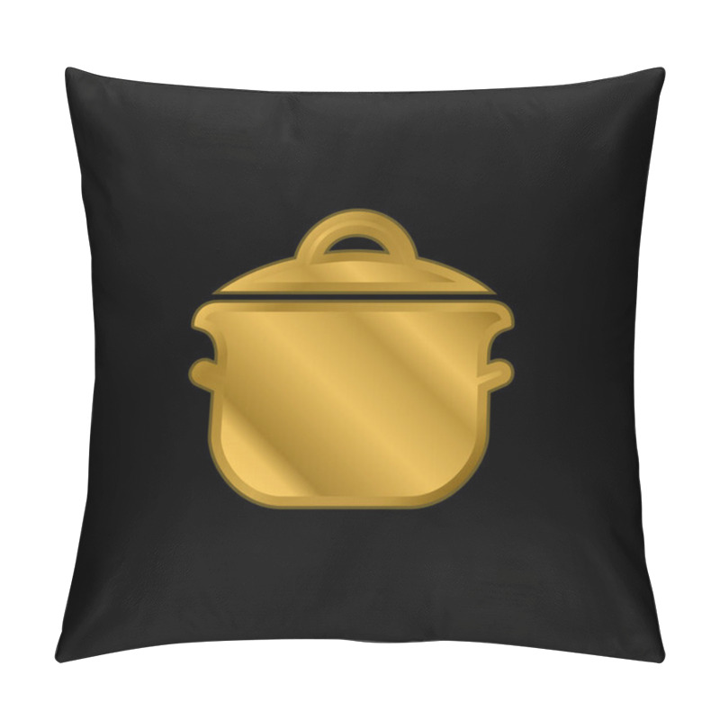 Personality  Big Pot Gold Plated Metalic Icon Or Logo Vector Pillow Covers