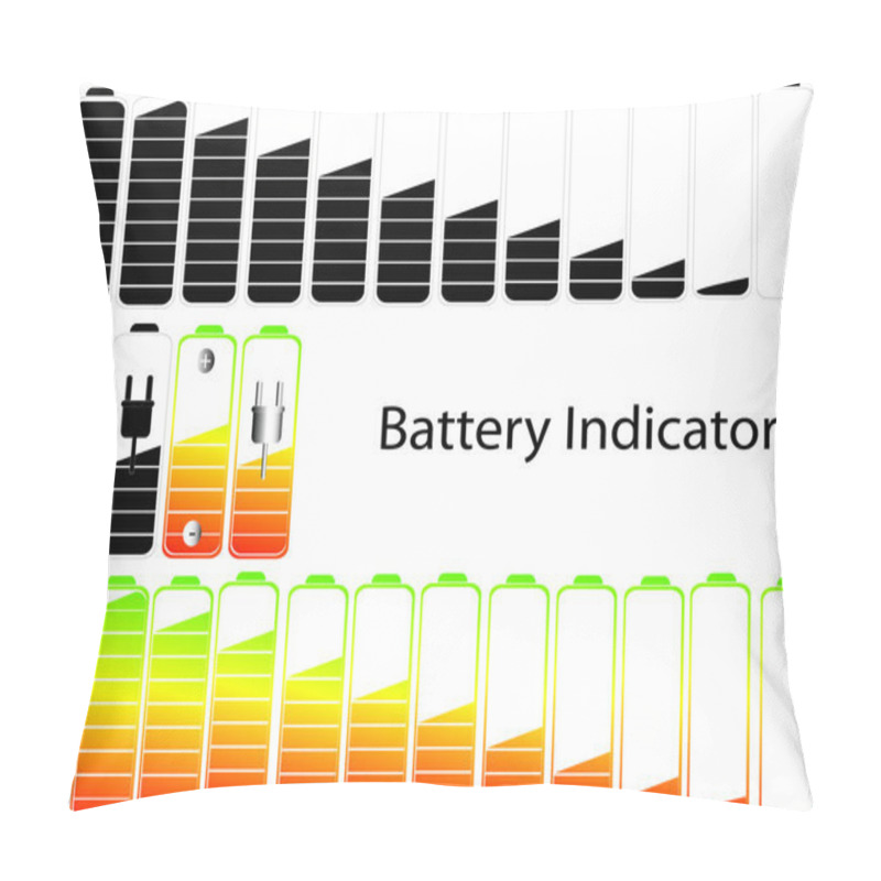 Personality  Vector Symbols Of Battery Level Indicator Pillow Covers