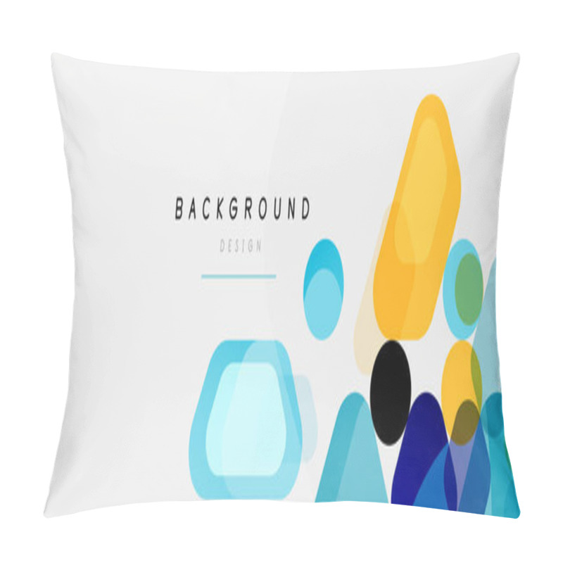 Personality  Color Bubbles And Rounded Geometric Shapes On White. Vector Geometric Minimal Abstract Background For Wallpaper, Banner, Background, Landing Page Pillow Covers