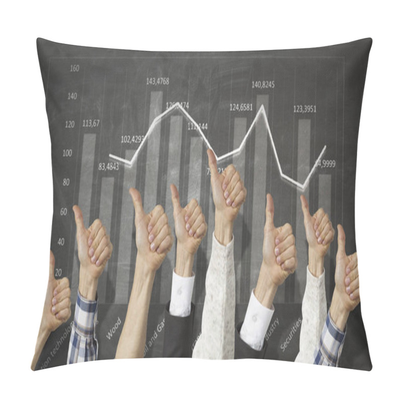 Personality  Group Of People Rise Hands . Mixed Media Pillow Covers