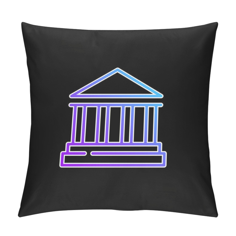 Personality  Bank Sign Blue Gradient Vector Icon Pillow Covers