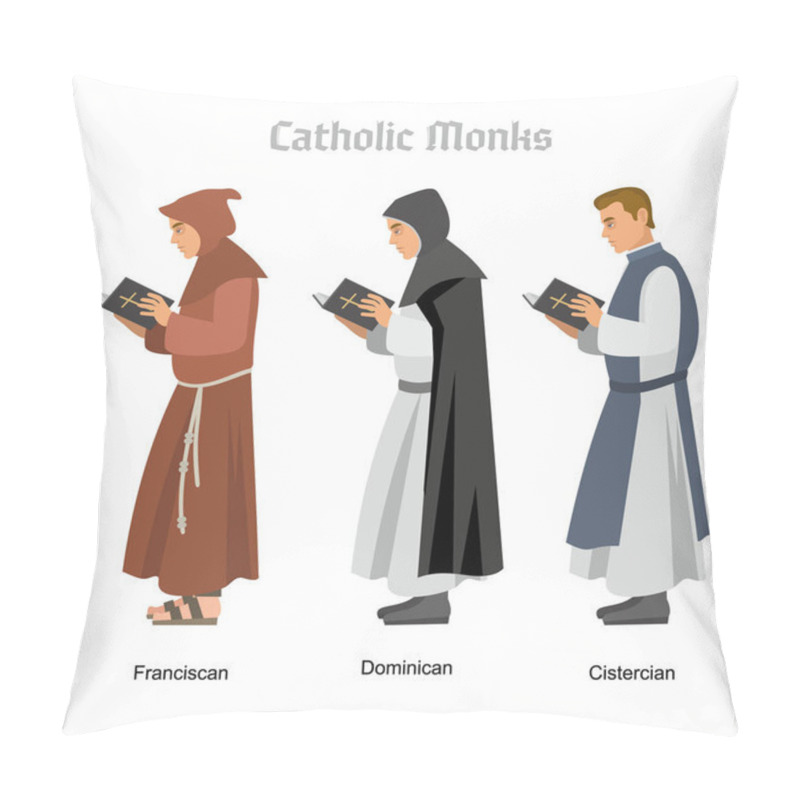 Personality  Catholic Monks With Book Pillow Covers