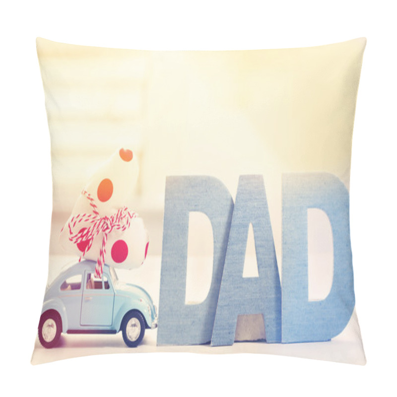 Personality  DAD Letters With Car Carrying Heart Cushion Pillow Covers