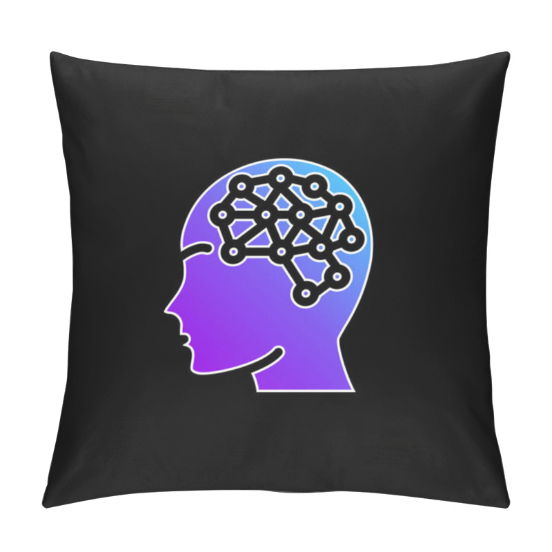 Personality  Artificial Intelligence Blue Gradient Vector Icon Pillow Covers