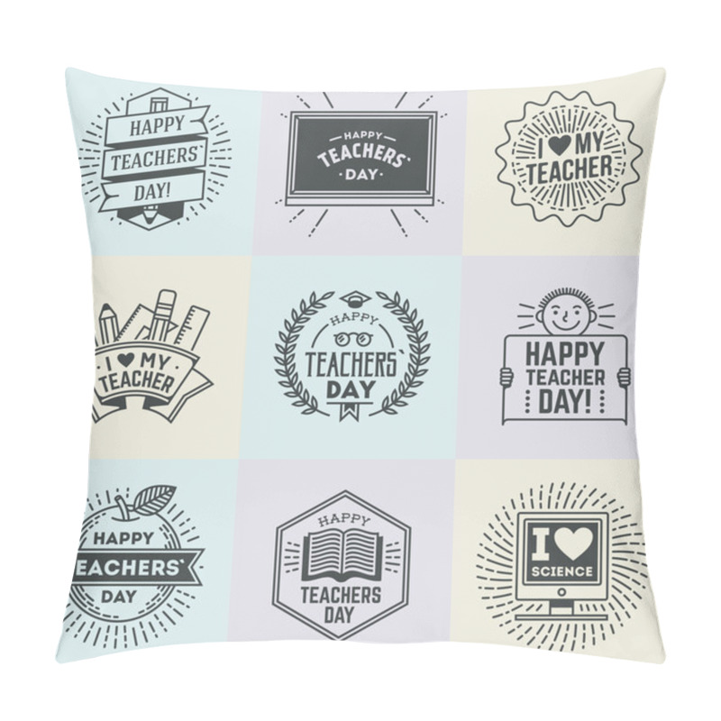 Personality  Happy Teachers Day Assorted  Insignias Pillow Covers