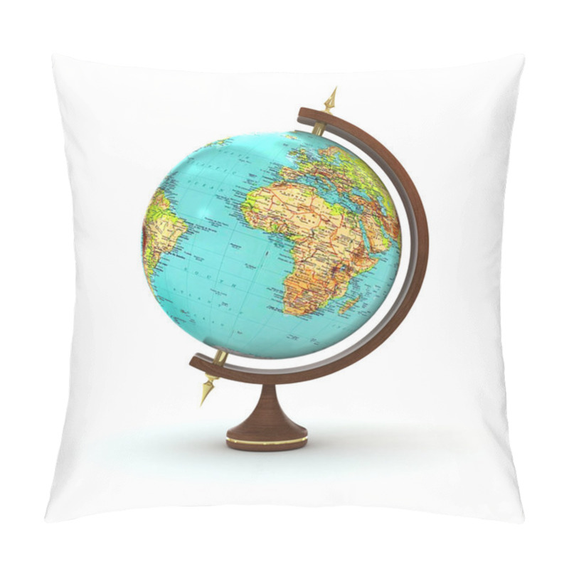 Personality  Blue Globe On The White Pillow Covers