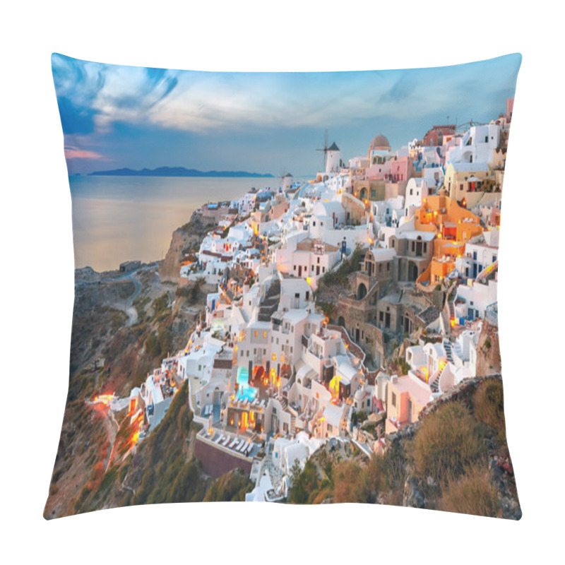 Personality  Oia At Sunset, Santorini, Greece Pillow Covers