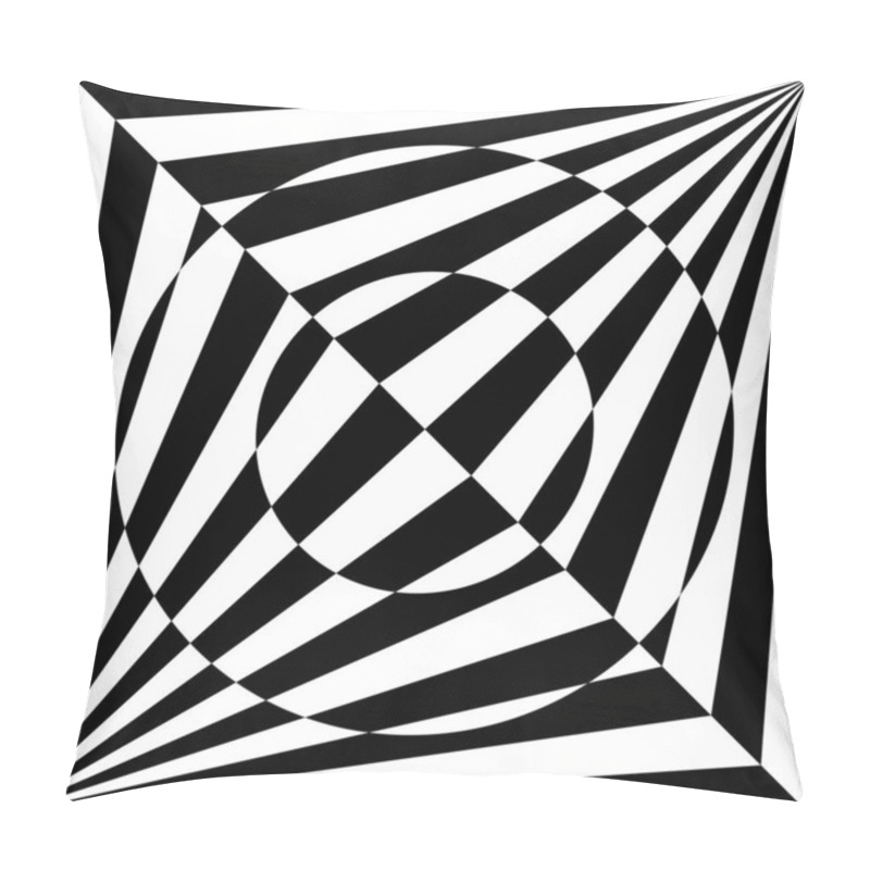 Personality  Black And White Oblique Stripes And Circles. Diagonal Pattern.  Pillow Covers