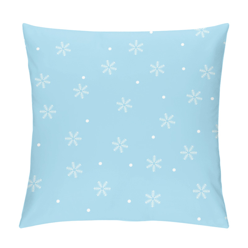 Personality  Seamless Snowflake Pattern Blue Background Pillow Covers