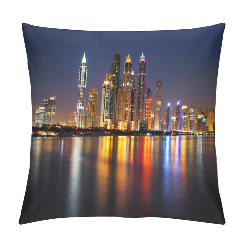 Personality  Dubai Marina, UAE At Dusk As Seen From Palm Jumeirah Pillow Covers