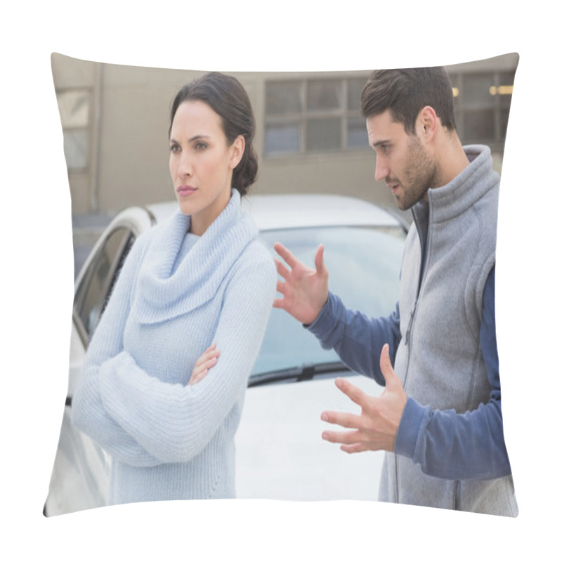 Personality  Young Couple Having An Argument   Pillow Covers