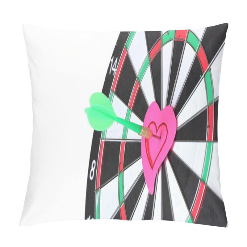 Personality  Darts With Stickers Depicting The Life Values Close-up On White Background Pillow Covers