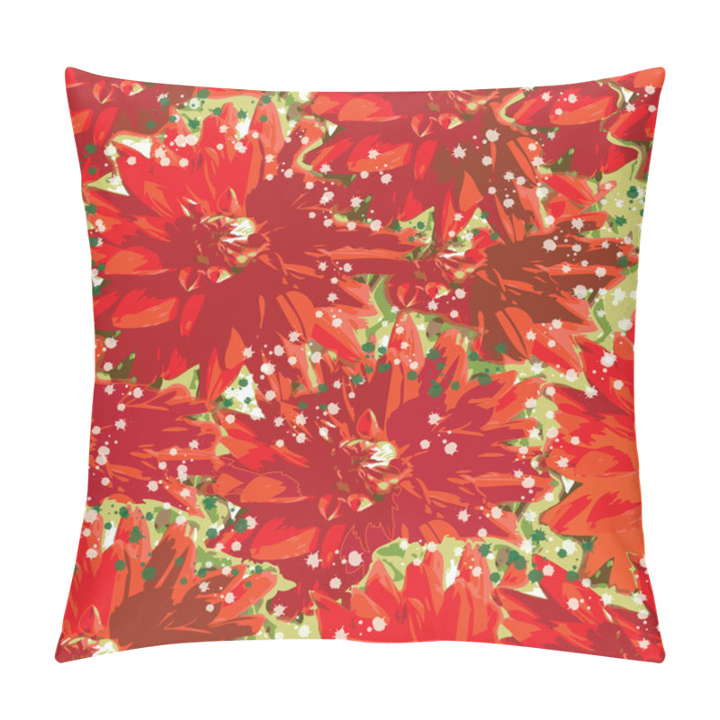 Personality  Seamless Floral Pattern With Abstract Dahlia And White Grunge Splash Pillow Covers