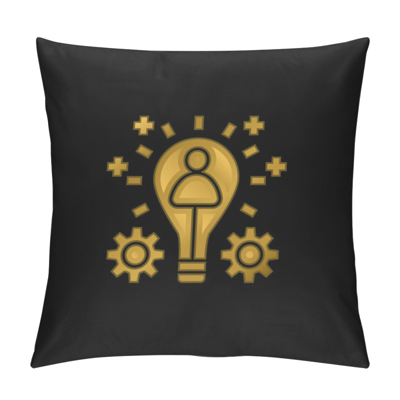 Personality  Branding Gold Plated Metalic Icon Or Logo Vector Pillow Covers