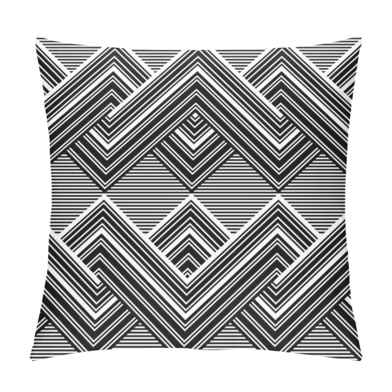 Personality  Black And White Pattern By Lines Pillow Covers