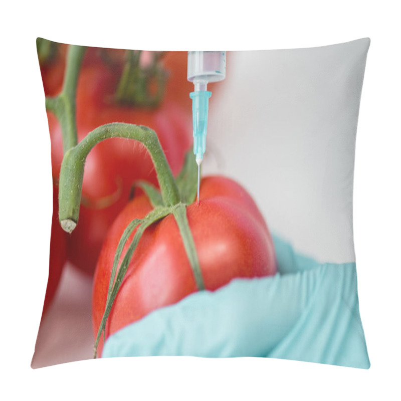 Personality  Scientist With Syringe And Tomatoes Pillow Covers