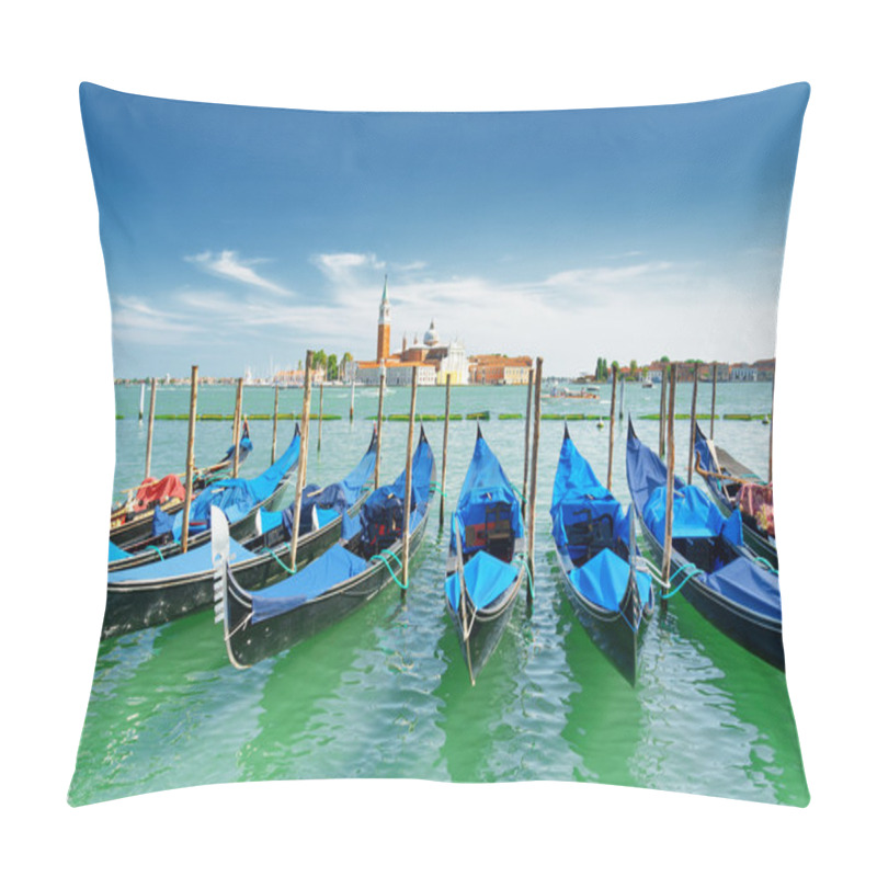 Personality  Scenic View Of Gondolas On The Venetian Lagoon, Venice, Italy Pillow Covers