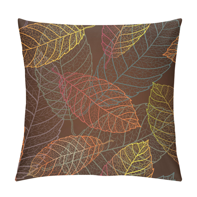 Personality  Autumn Transparent Leaves Pattern Background Pillow Covers