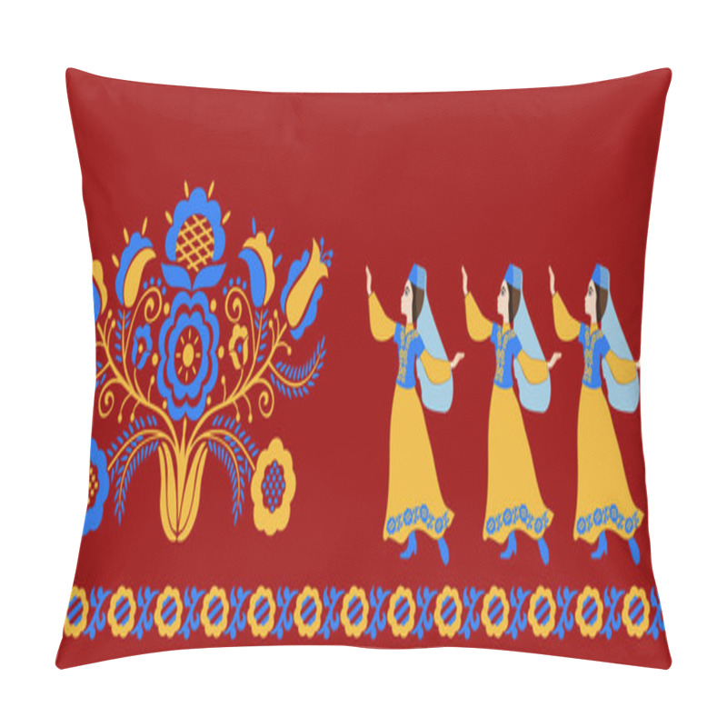 Personality  A Crimean Tatar Girls In A Folk Costume Dancing Pillow Covers