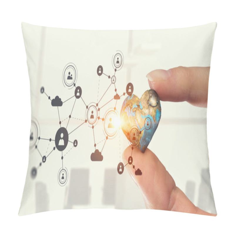 Personality  Media Worldwide Technology Concept . Mixed Media Pillow Covers