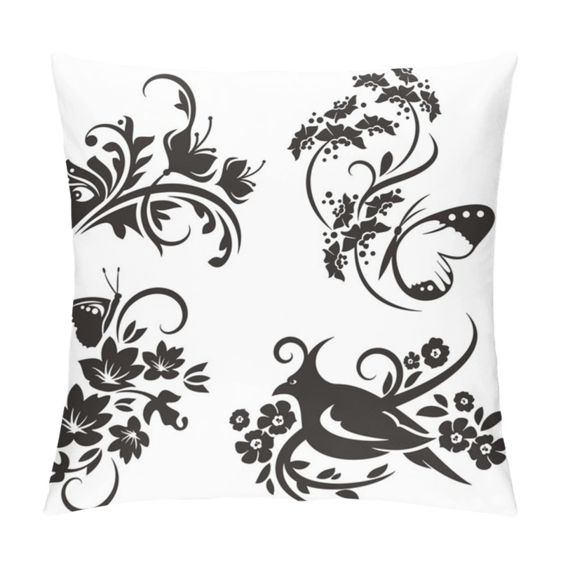 Personality  A Set Of 4 Chinese Floral Designs Pillow Covers