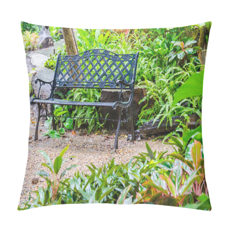 Personality  Bench In The Garden Park Pillow Covers