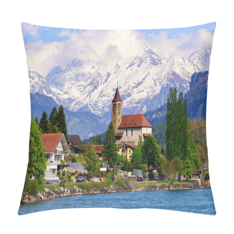 Personality  Brienz Town Near Interlaken And Snow Covered Alps Mountains, Swi Pillow Covers