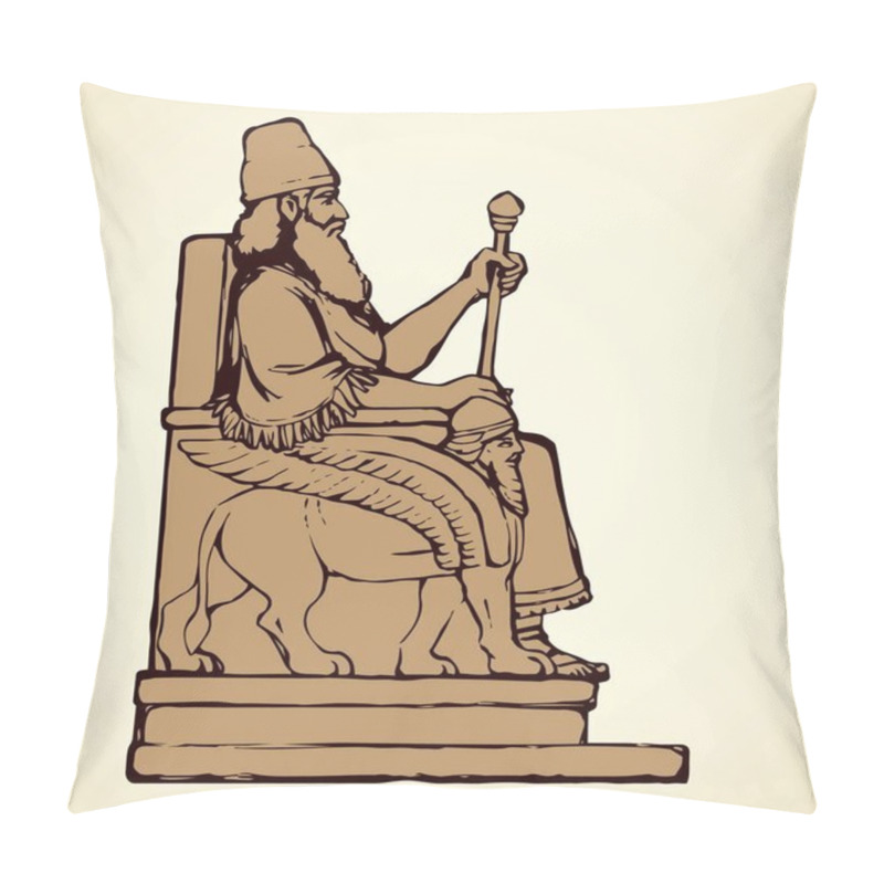 Personality  Golden Idol Of Nebuchadnezzar. Vector Drawing Pillow Covers