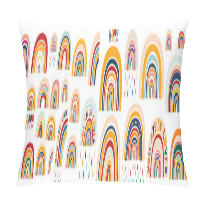 Personality  Decorative Abstract Art Collection With Modern Rainbows. Hand-drawn Modern Vector Illustration. Trendy Colorful Fresh Summer Decorative Collection Pillow Covers