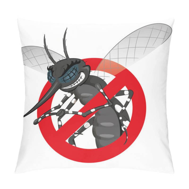 Personality  Signaling, Mosquitoes With Mosquito Black Warning, Prohibited Sign. Ideal For Informational And Institutional Sanitation And Related Care Pillow Covers