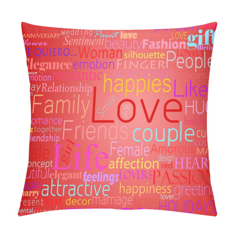 Personality  Seamless Pattern With Word Love Pillow Covers