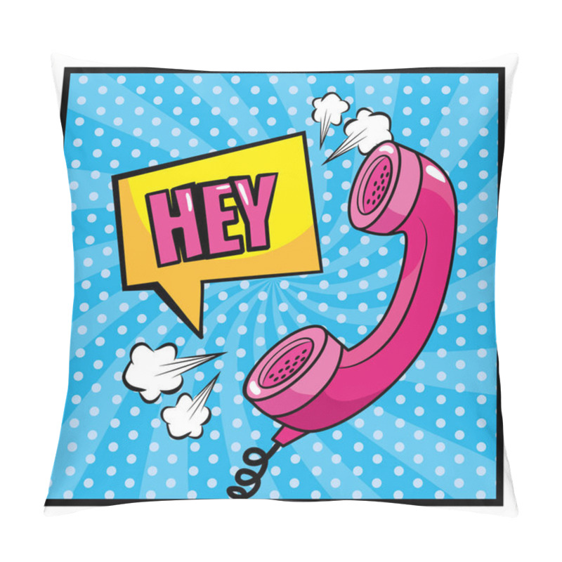 Personality  Square Chat Bubble With Hey Message And Phone Pillow Covers