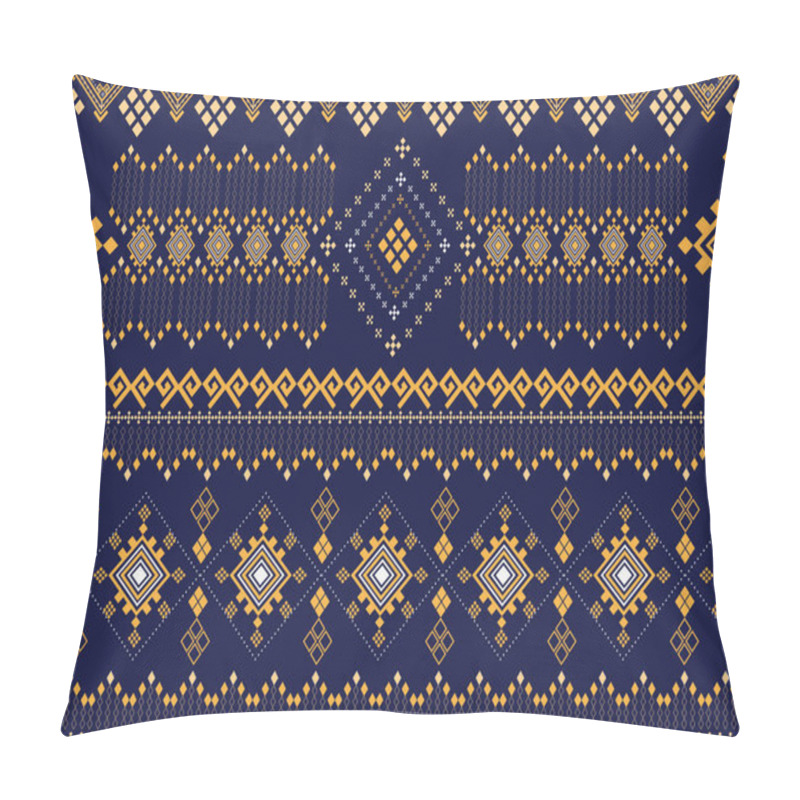 Personality  Diamond And Square Shape Geometric Pattern In Native Fabric And Carpet, Vector Illustration Design Pillow Covers