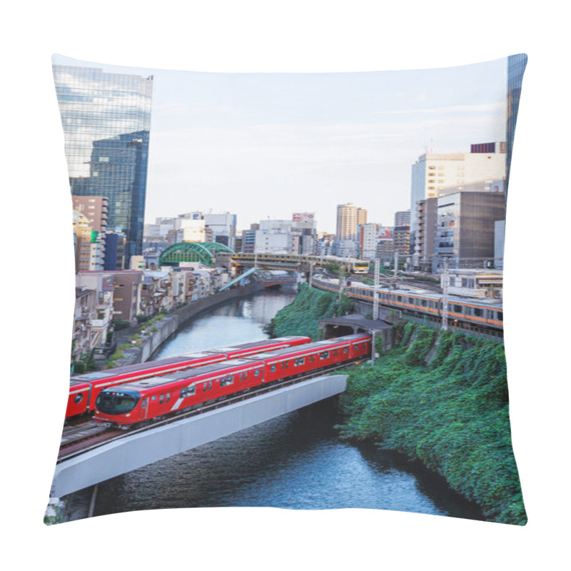 Personality  Tokyo, Japan - September 25, 2023: Public Transport In Tokyo With Metro Trains And Commuter Railways Of Japan Rail JR In Tokyo, Japan. Pillow Covers