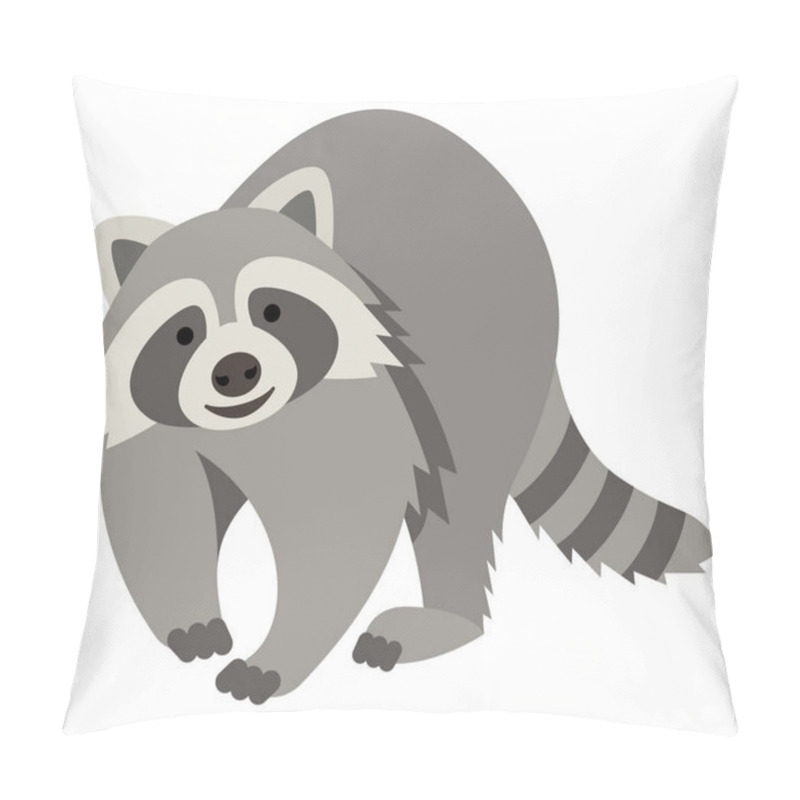 Personality  Cute Smiling Raccoon Cartoon Illustration Pillow Covers