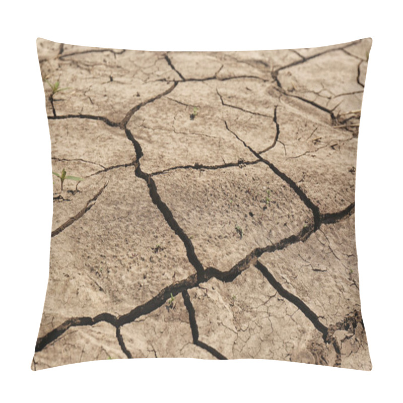 Personality  View Of Cracked Ground Surface On Sunny Day Pillow Covers