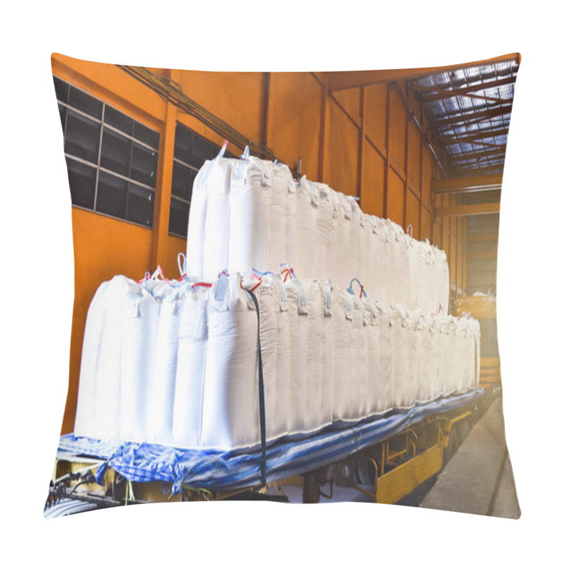 Personality  Truck Load Jumbo Bags Of Tapioca At Warehouse Dock For Export Through Port. Agro-industrial Product Logistics And Supply Chain. Pillow Covers