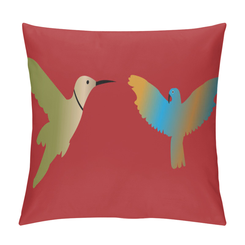 Personality  Flying Bird Vector Illustration  Pillow Covers