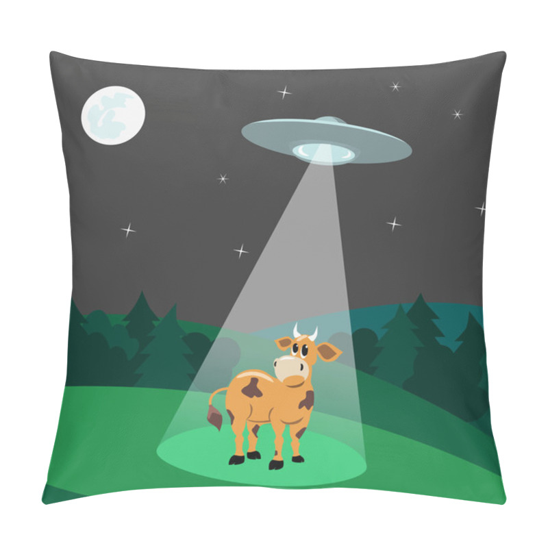 Personality  UFO Landing. UFO Abducts A Cow Pillow Covers