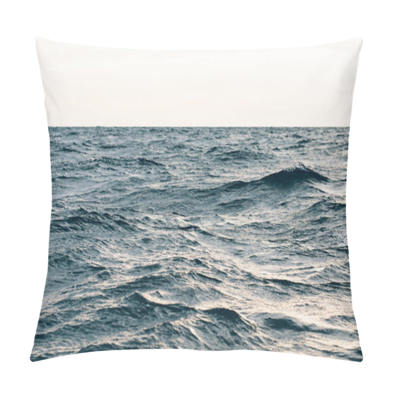 Personality  Dark Blue Sea Water Background, Waves Of Blue In Black Sea Pillow Covers