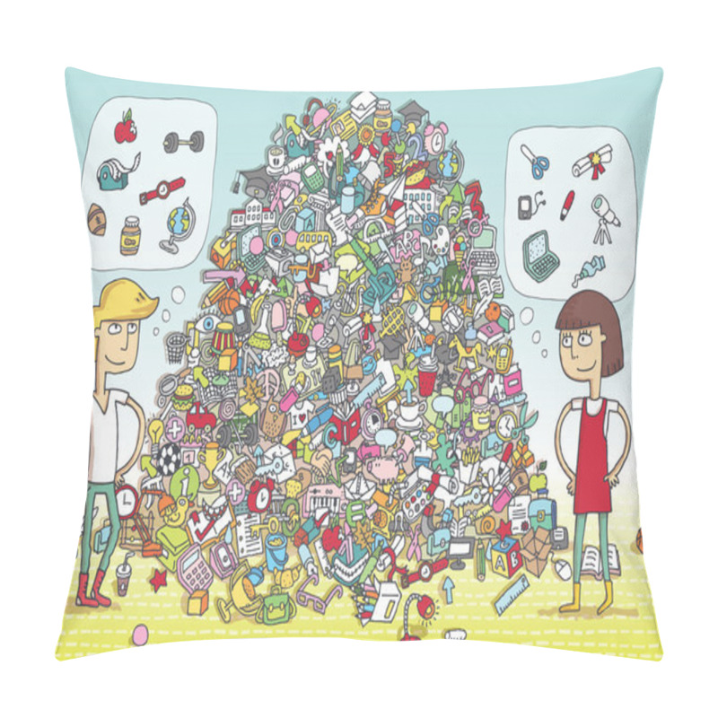 Personality  Find Objects Visual Game. Solution In Hidden Layer! Pillow Covers