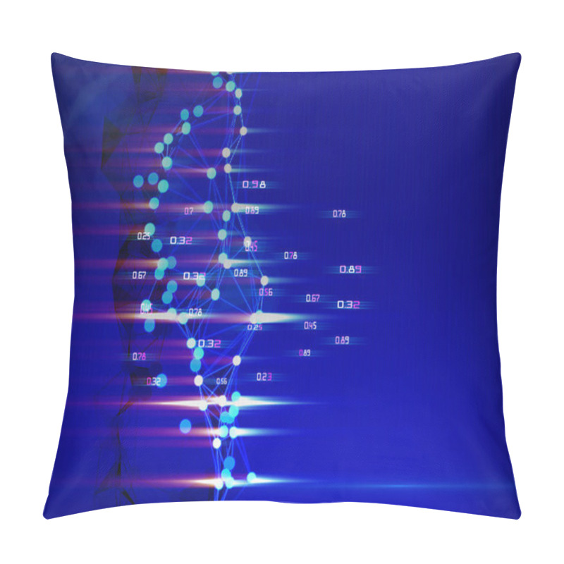 Personality  Abstract Polygonal Grid With Glow Dots Concept Of Decision Making Analysis Data Quality.  Business And Science Visualization Of Artificial Intelligence. Big Data. Pillow Covers