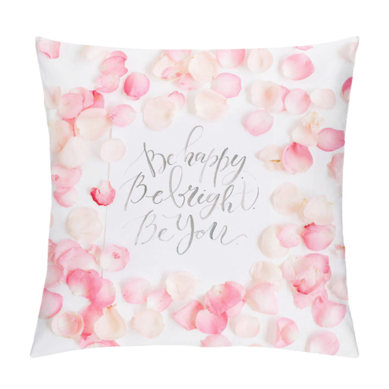 Personality  Inspirational Quote Made With Calligraphy And Floral Pattern Pillow Covers