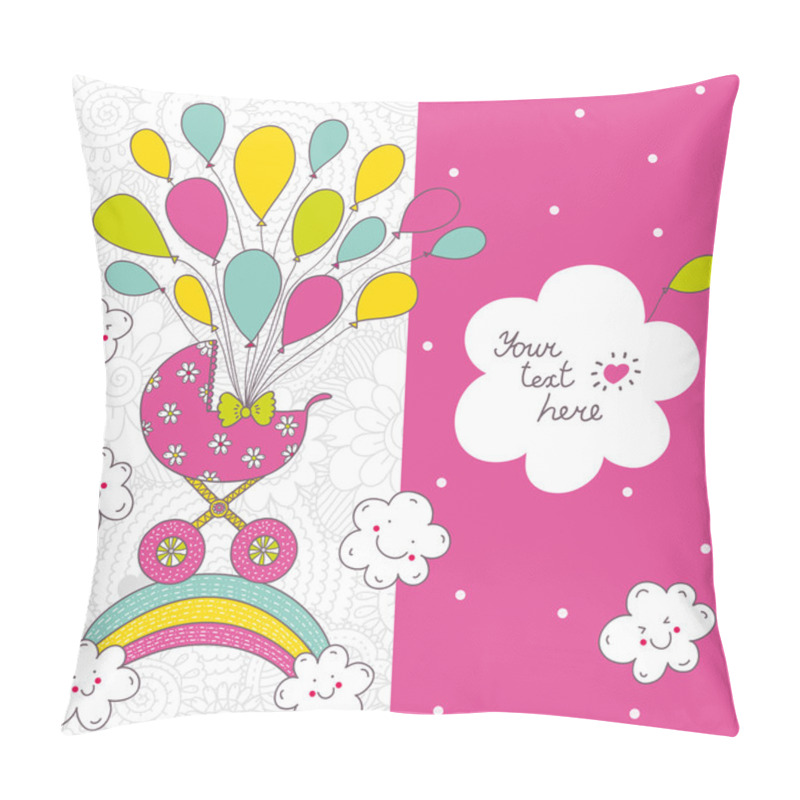 Personality  Baby Card. The Birth Of A Girl. Pillow Covers