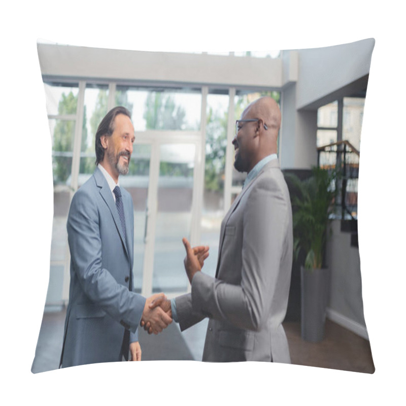 Personality  Man Smiling While Talking To His Colleague In The Office Pillow Covers